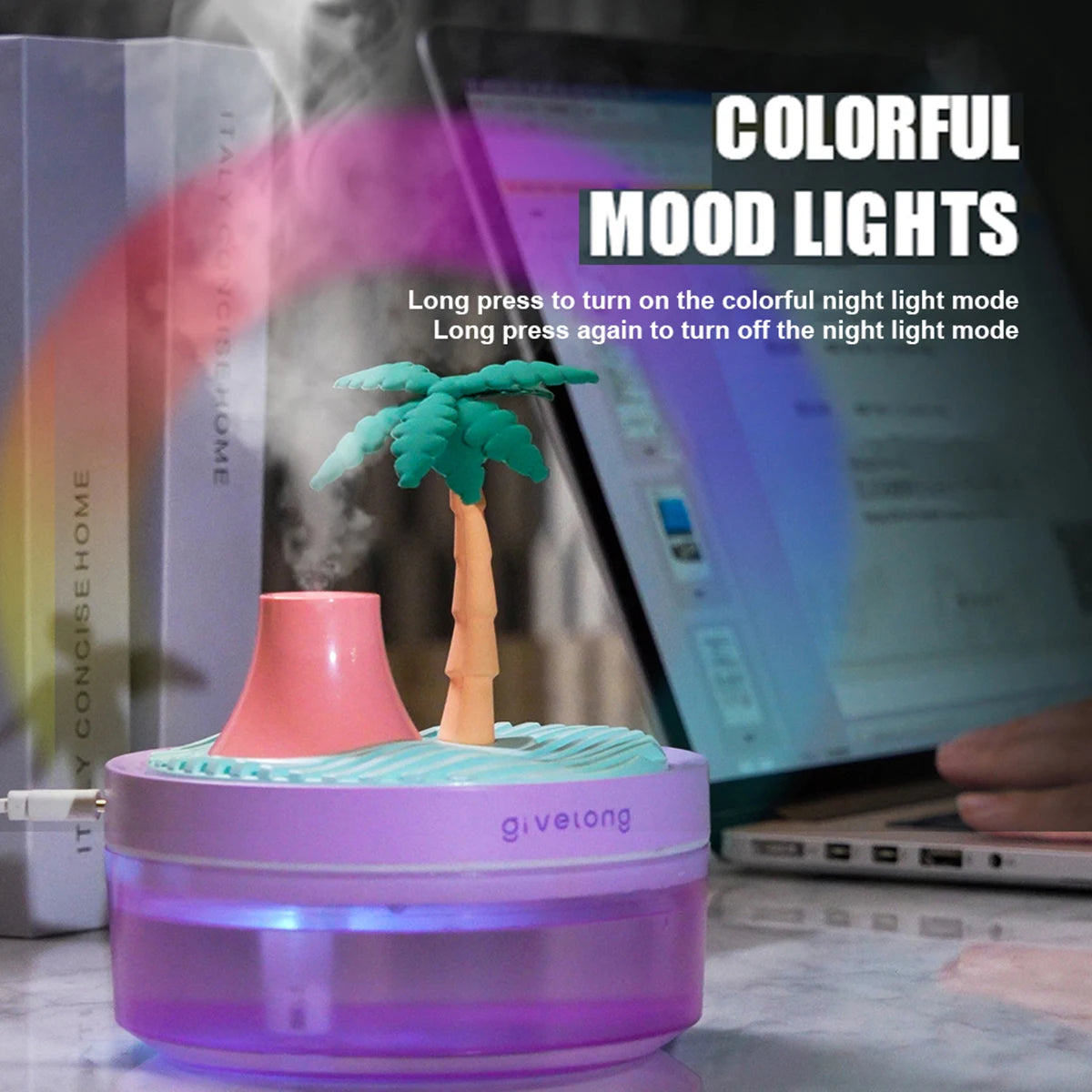 Landscape USB Humidifier: Compact, Silent Diffuser.