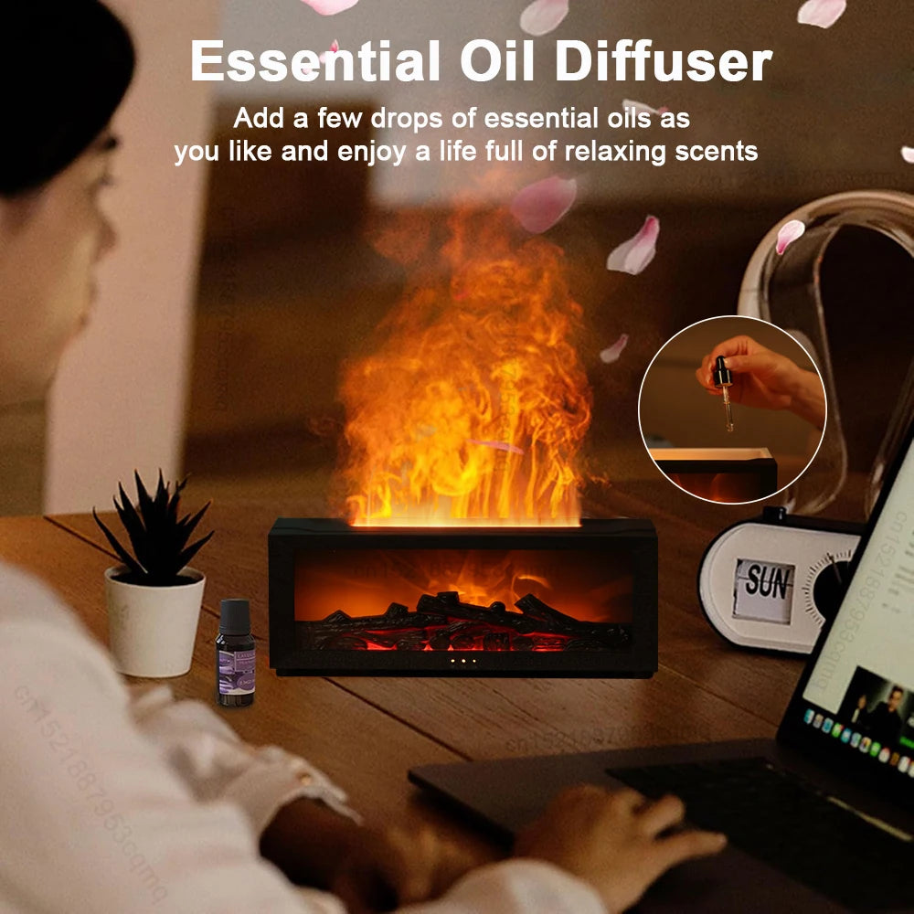 Flame LED Aroma Diffuser with Remote – Humidifier for Home.