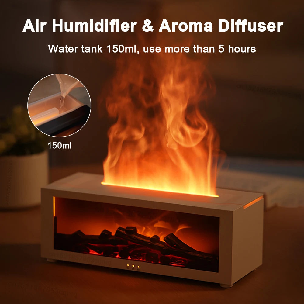 Flame LED Aroma Diffuser with Remote – Humidifier for Home.