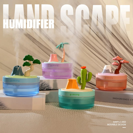 Landscape USB Humidifier: Compact, Silent Diffuser.