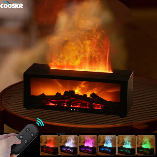 Flame LED Aroma Diffuser with Remote – Humidifier for Home.