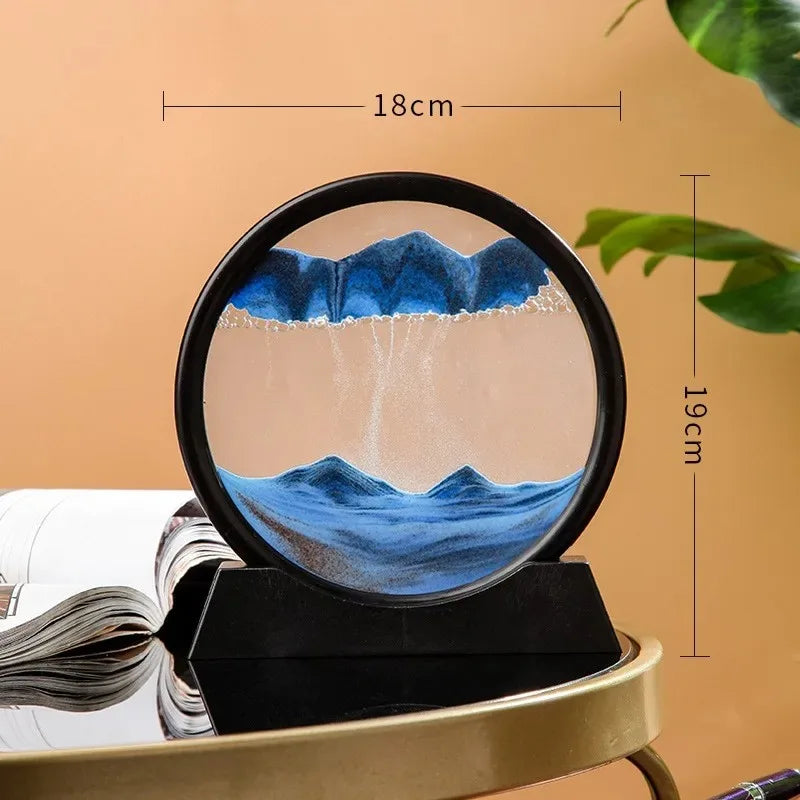 3D Sand Art Hourglass: Flowing Deep Sea Design